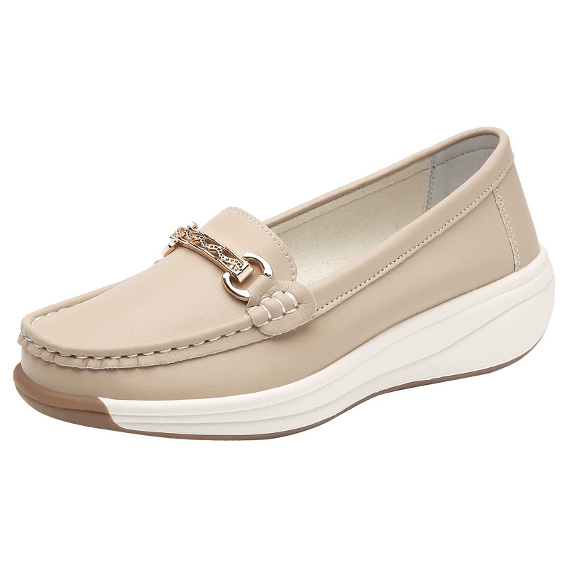 Summer high shoes platform, non-slip footwear for mother, loafers for leisure