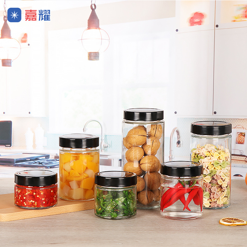 厂家批发酱菜瓶家用厨房密封罐密封果酱瓶玻璃透明蜂蜜瓶