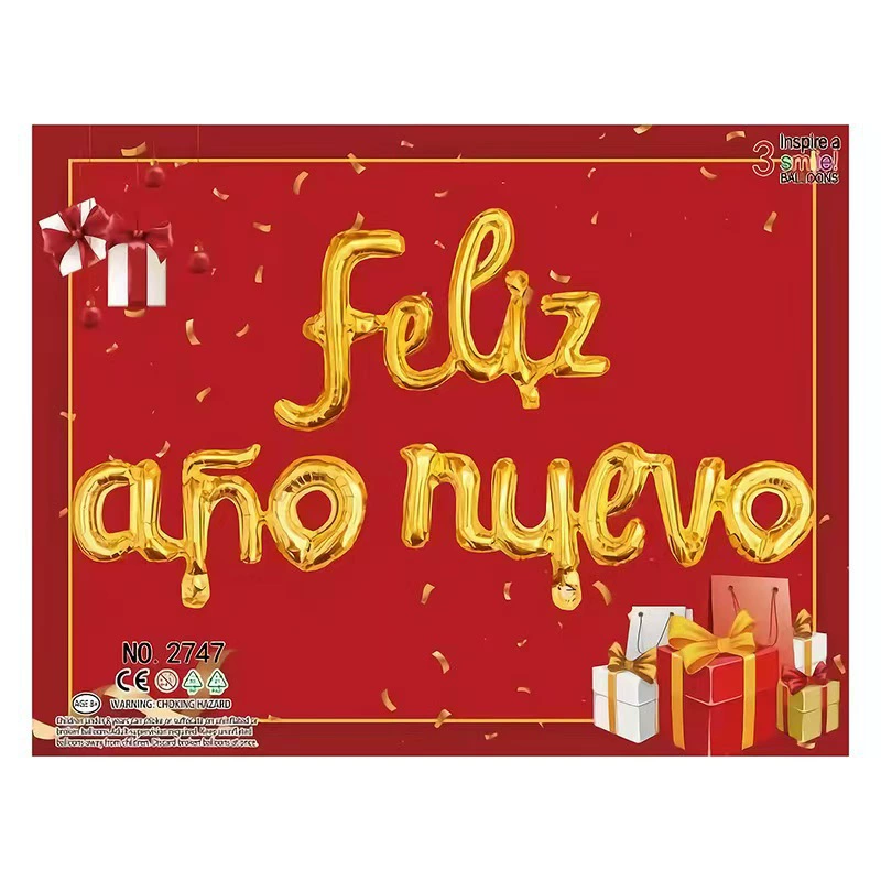 スペインのハッピーバルーンクリスマスハッピーアルミニウムフィルムクリスマス