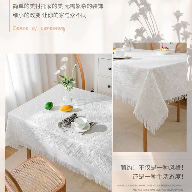 北欧の綿麻のテーブルクロスの長方形のお茶のいくつかのフリンジレースのテーブルクロスは写真を撮って軽くて豪華な食事の布のネットの赤い丸いテーブルクロスはキャンプします。|undefined