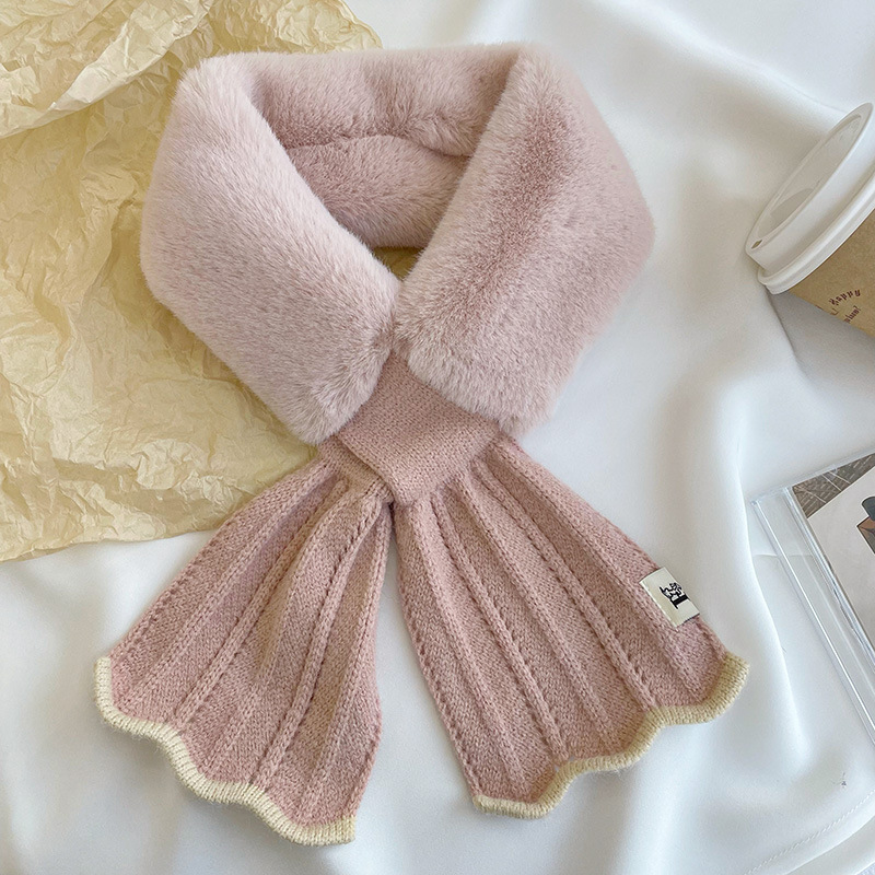 Otoño y invierno bufandas mujeres 2025 estilo coreano generoso engrosado alargado cálido bufandas de peluche de cola de pescado cruzado cuello de pelo