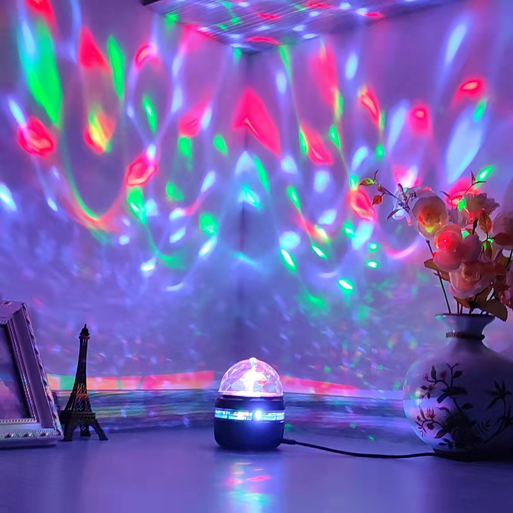 Cross-border starry sky full of stars projection lamp bedroom room children's dream projection projector small night light water wave atmosphere lamp