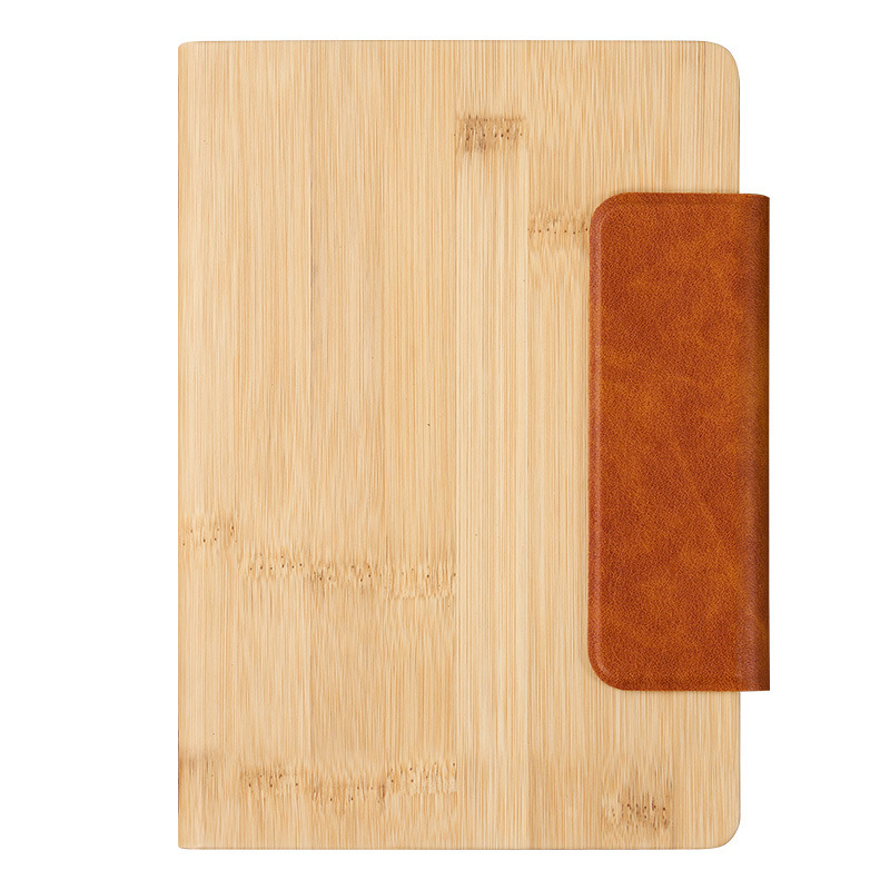 Cuaderno de cuero de bambú de negocios Cuaderno de escritorio transfronterizo Personalizado LOGO Cuaderno de conferencia PU Cuaderno de mano