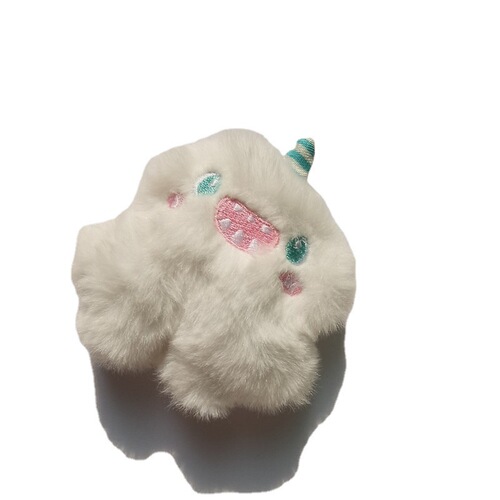Autumn and winter long haired unicorn monster brooch cute soft colorful stupid doll doll pin bag decoration
