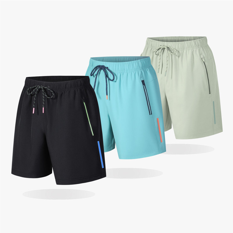 Source Factory Summer Men's Running Stretch Basketball Fitness Breathable Loose Pocket Trendy Casual Ice Silk Shorts for Men