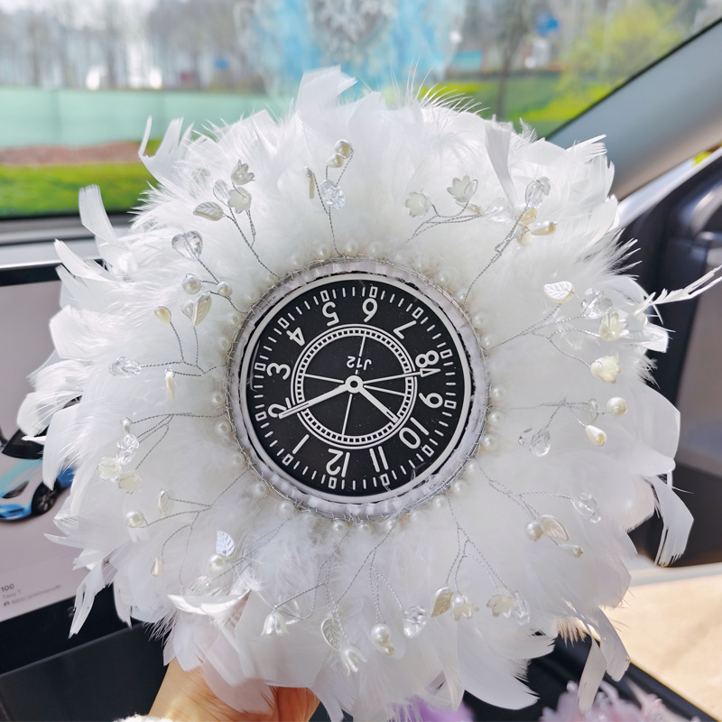 Watch Pearl Feather Anti-slip Mat Car Instrument Desk Mat Mao Mao Mat Car Ornament Mat Car Supplies Ladies