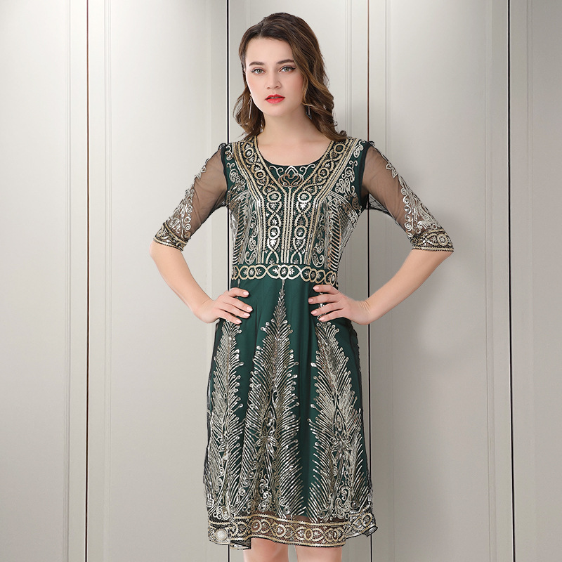 European and American sequins small dress dress 1920s vintage dress party performance dance dress stage dress dress dress