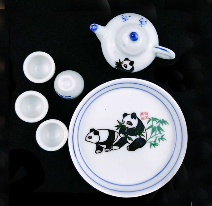 Tongzi tea set-Panda