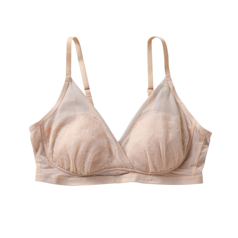 French Romantic Lace Mesh Silk Bra Interior 100% Mulberry Silk Breathable Skin-Friendly Comfortable Naked Underwear French Romantic Lace Mesh Silk Bra Interior 100% Mulberry Silk Breathable Skin-Friendly Comfortable Naked Underwear
