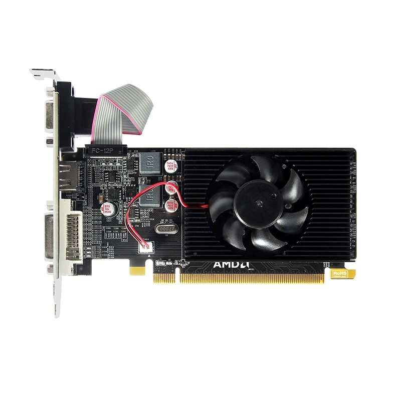 Новая видеокарта AMD HD6450 2G видеокарта маленькая коробка полупрозрачная - высокое - разрешение карта высокое - разрешение платформа независимая видеокарта