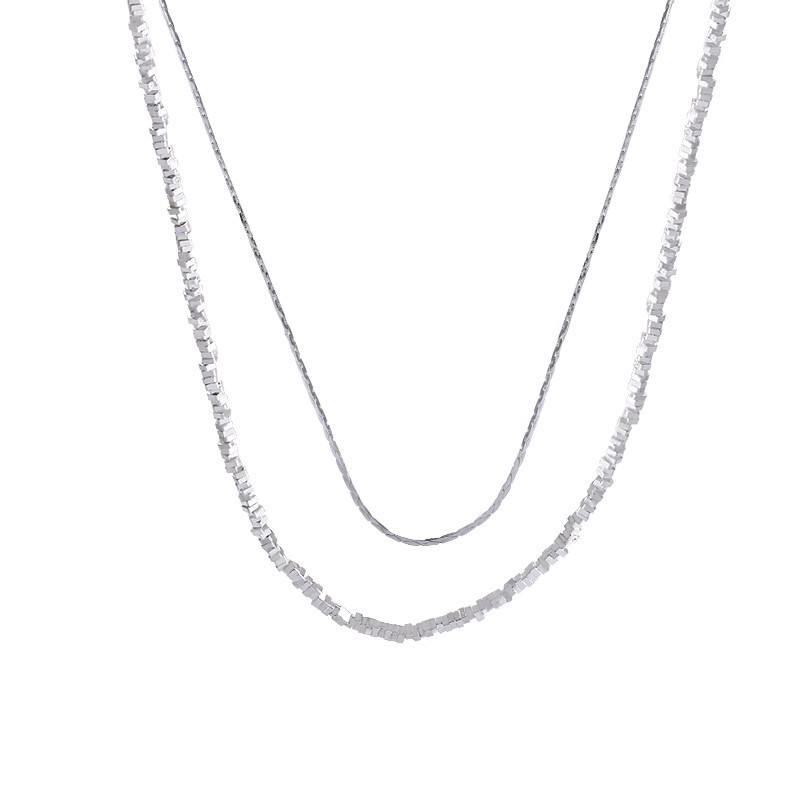 Collana a strati minimalista con catene delicate per donna_voghion.com