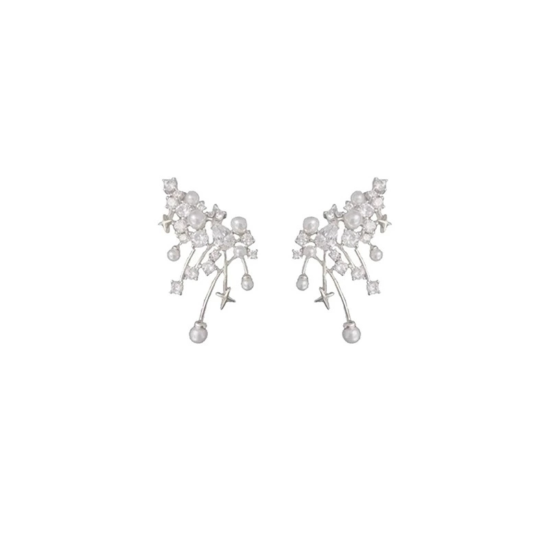 Серебряные серьги-жемчужины, клипсы, без прокола ушей, стиль легкой роскоши, исключительно качественный стиль