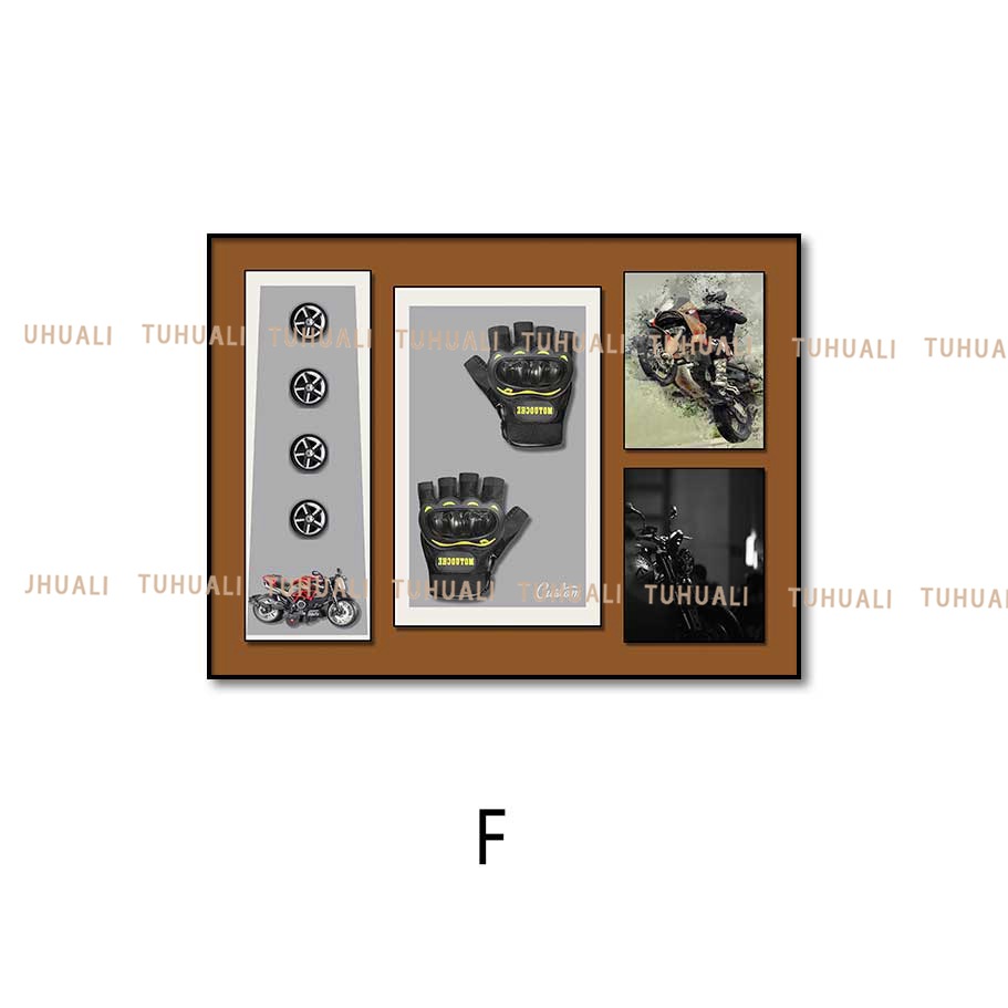 Motocicleta pintura decorativa estudio niños dormitorio colgante pintura sala de estar pintura decorativa tridimensional mural