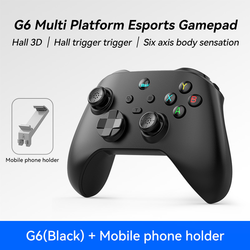 El nuevo controlador de juego inalámbrico G6 doble Hall vibración somatosensorial cabello continuo Switch Android IOS/PC controlador Bluetooth