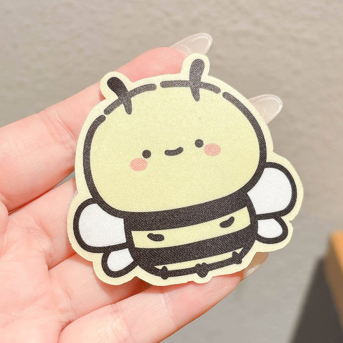 1#ハッピービーポスト - 幅約6.4cm*長さ約6cm 布+ベルクロ