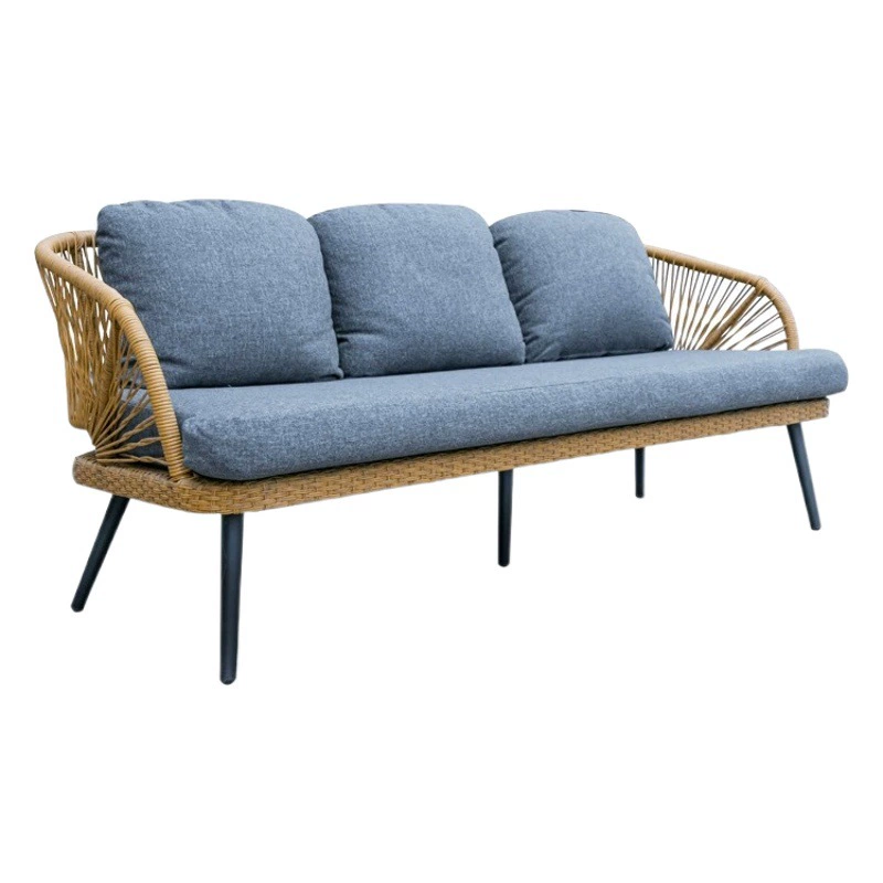 Открытый диван двор Трехместный водонепроницаемый солнцезащитный крем сад балкон ротанговое кресло для отдыха на открытом воздухе ротанговый диван мебель комбинация