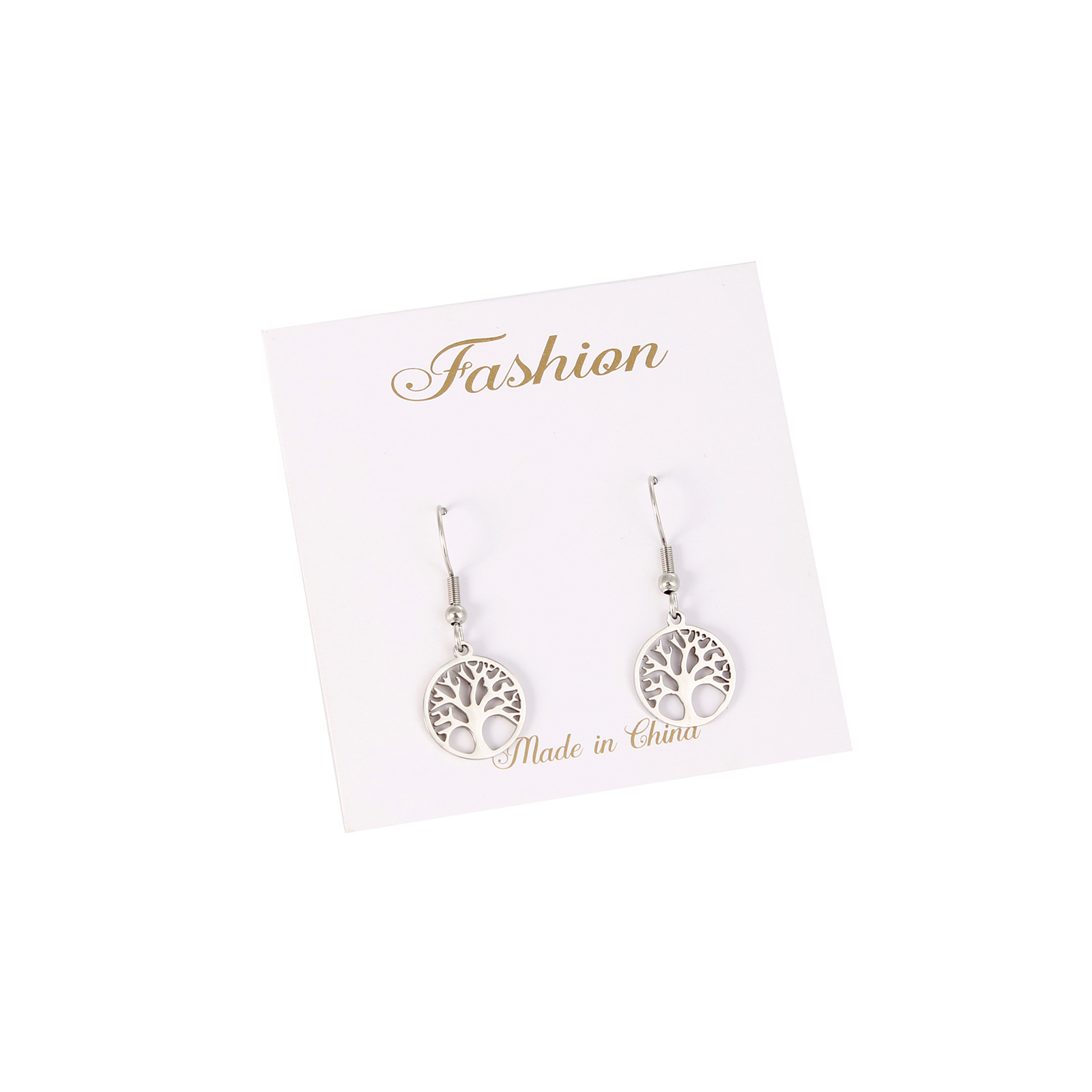 Fashion Portrait Stainless Steel Polishing Drop Earrings 1 Pair