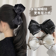 韩国原创新款双面蝴蝶结香蕉夹竖夹马尾夹发夹时尚简约发饰头饰女