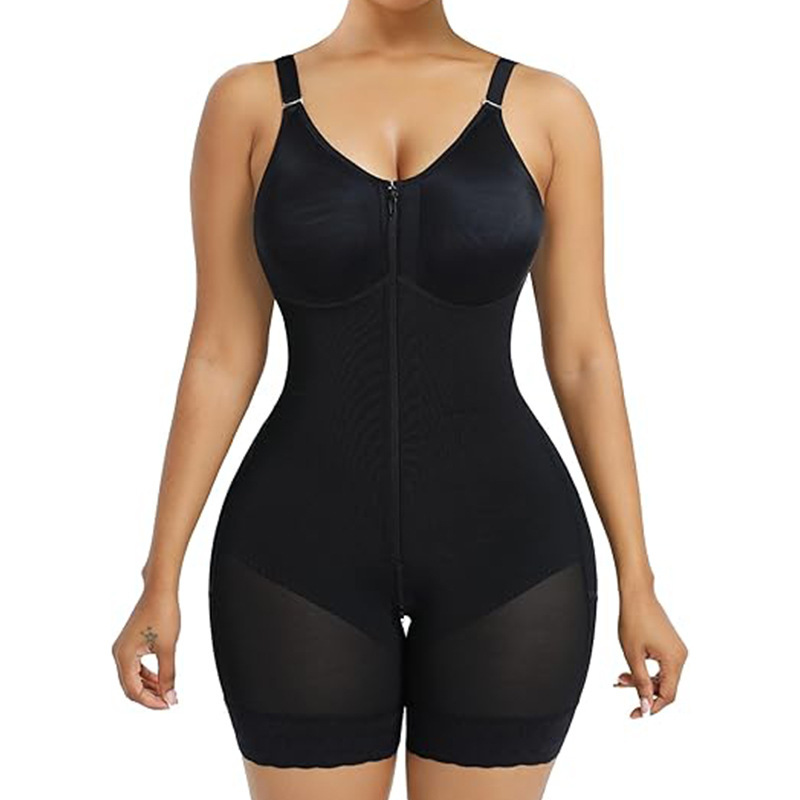 New Cross-Border Body Shaping Garments, Spaghetti Straps, Waistband, Hip Lift, Crotch Zipper, Tummy Control Jumpsuit, Plus Size Women