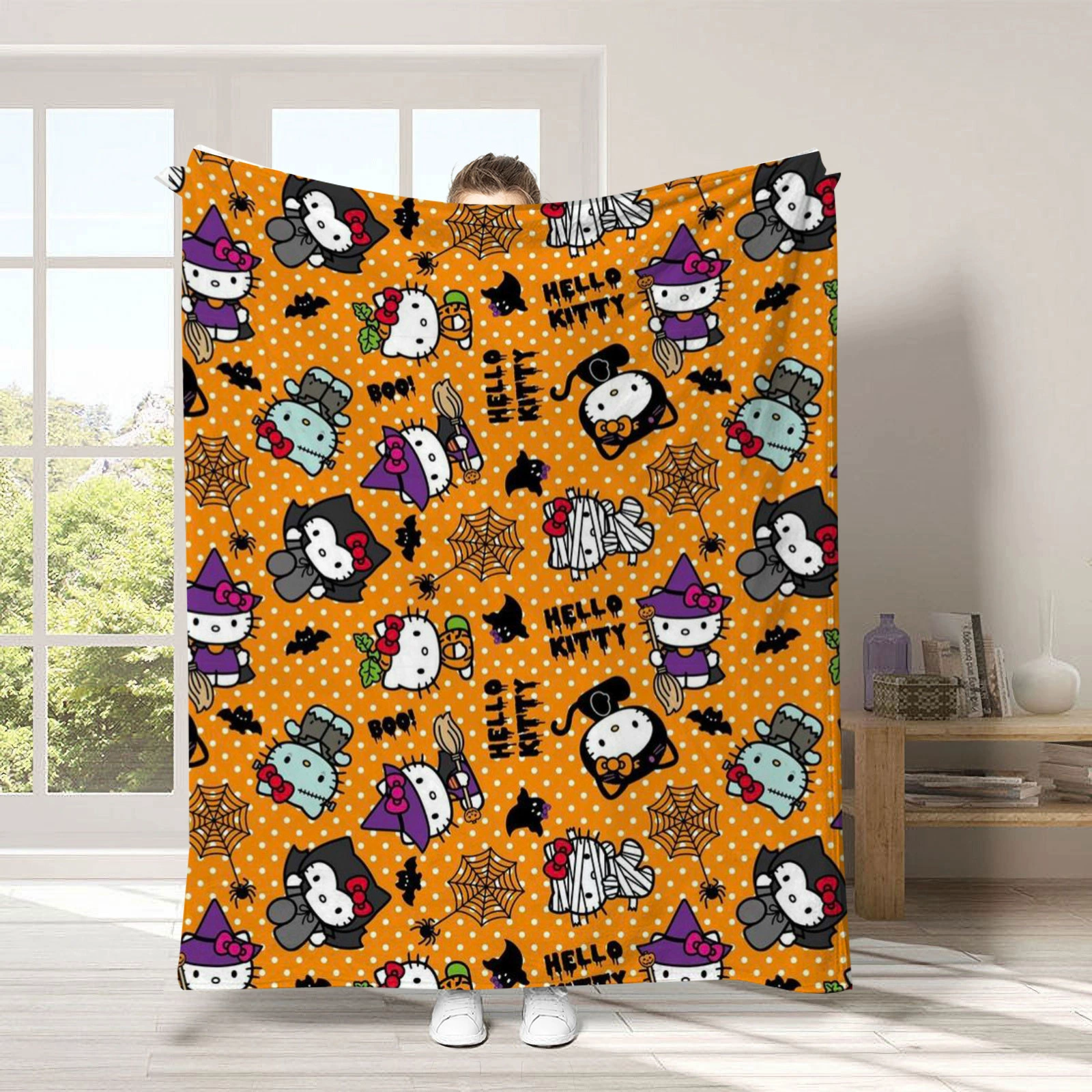 Hello kitty, детское одеяло для сна, диван для сна, хэллоуин, увеличенная толщина, (跨境贸易)