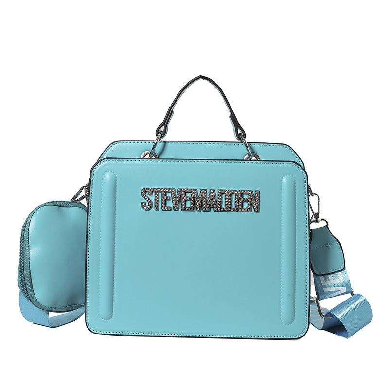 Bolso de hombro transfronterizo para mujer, casual de todo fósforo, color sólido, bolso cuadrado pequeño portátil de gran capacidad, bolso de mensajero de moda europeo y americano