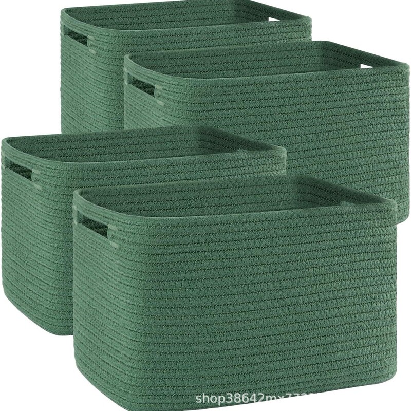 Specially Designed for Square Woven Storage Baskets Amazon High-Toughness and High-Elasticity Cross-Border Cotton Rope Storage Basket Storage Basket Dirty Clothes Basket