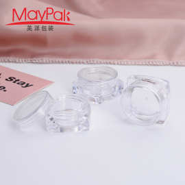 工厂现货3g闪粉盒眼影乳液美妆空瓶 ps塑料化妆品小样透明分装瓶