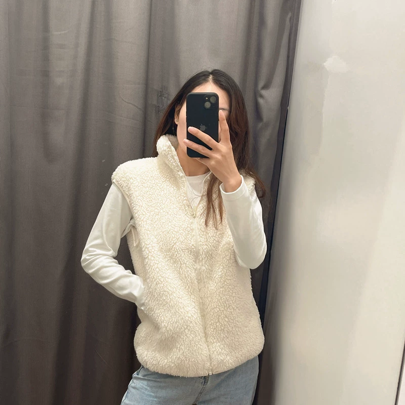 Осенне-зимний женский жилет из искусственного кашемира и полярной флисовой ткани, свободный, с воротником-стойкой, утолщенный, для женщин 461913