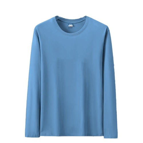 Men's Spring and Autumn Loose Fit Large Size Plain Color Casual Long Sleeve T-Shirt with 6 Colors, Crew Neck Hoodie T-Shirt at Factory Price