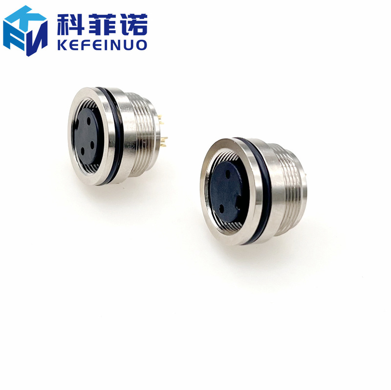 M16 metal panel-type female connector, 2-core, 3-pin, 4-pin, 5-pin, 6-pin, 8-pin, industrial smart mechanical waterproof connector M16 metal panel-type female connector, 2-core, 3-pin, 4-pin, 5-pin, 6-pin, 8-pin, industrial smart mechanical waterproof connector