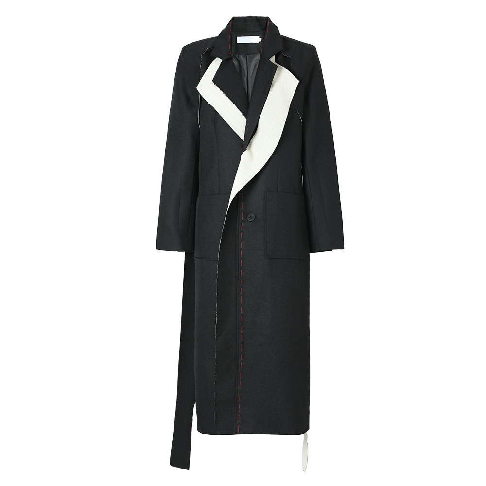 网红西装外套女复古港风上衣ins秋季新款明线设计气质长款风衣