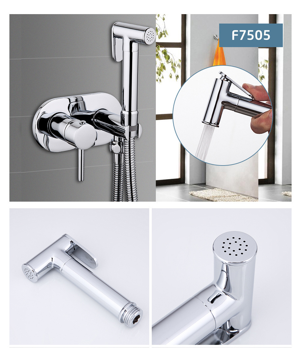 Cross-border toilet spray gun faucet concealed shower head alloy bidet spray gun Toilet companion bathroom mixing valve undefined