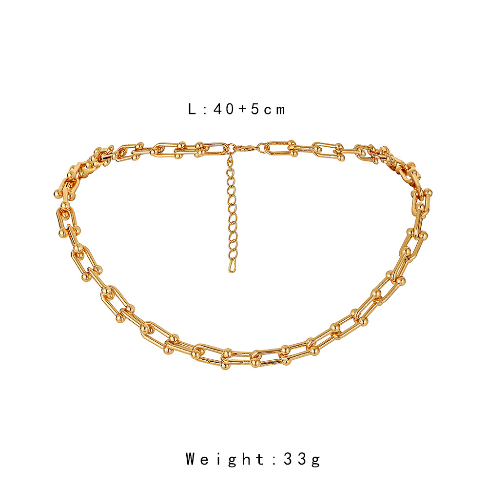 Fashion U Shape Iron Plating Unisex Necklace 1 Piece