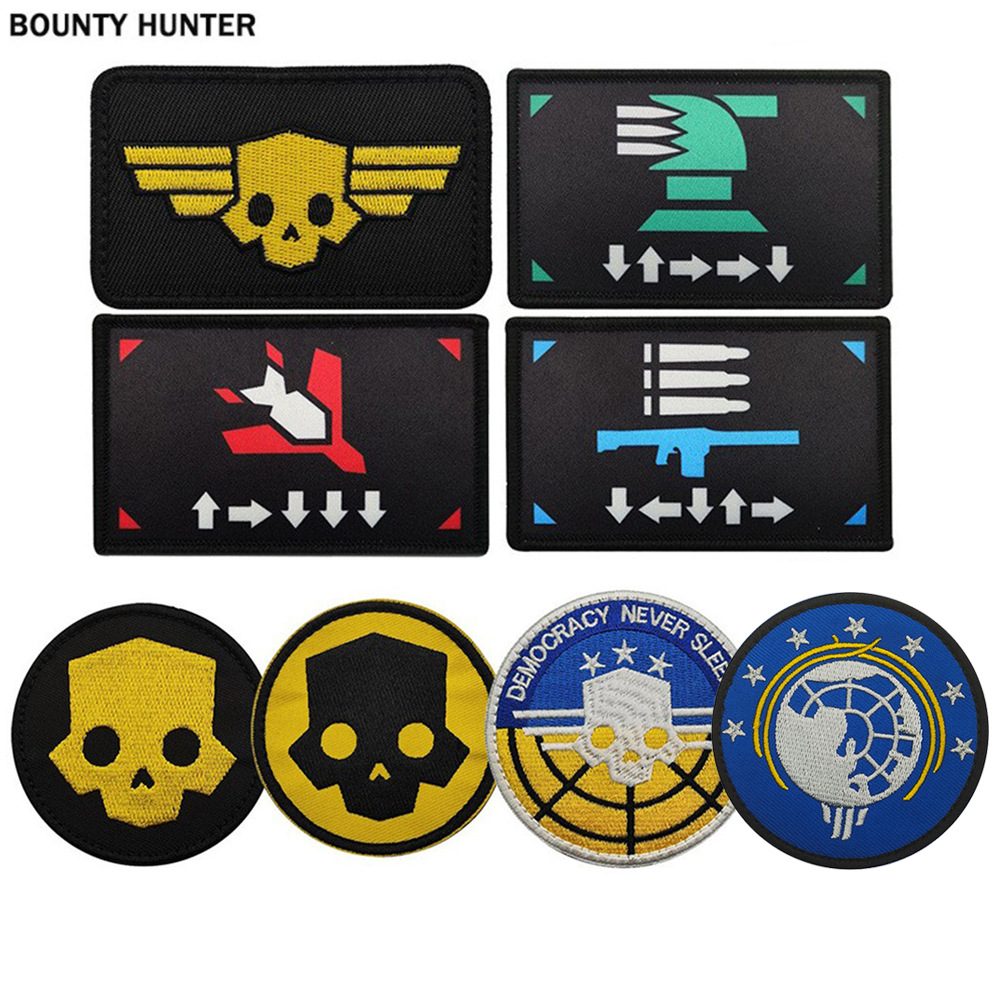 跨境潜兵2潜水员刺绣布贴魔术贴徽章Hell Divers 2 Patch现货