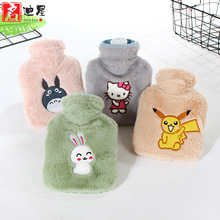 卡通兔毛带绒布套灌水热水袋学生迷你暖手宝PVC注水袋厂家批发