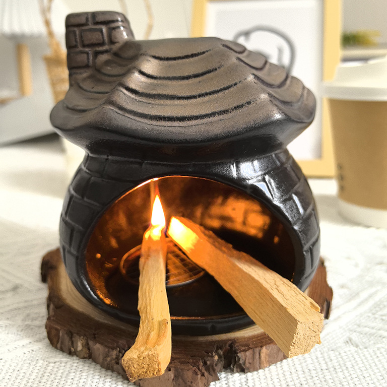 小壁炉香薰炉鼠尾草熏香炉圣木净化香炉迷你炉子小众高级氛围摆件