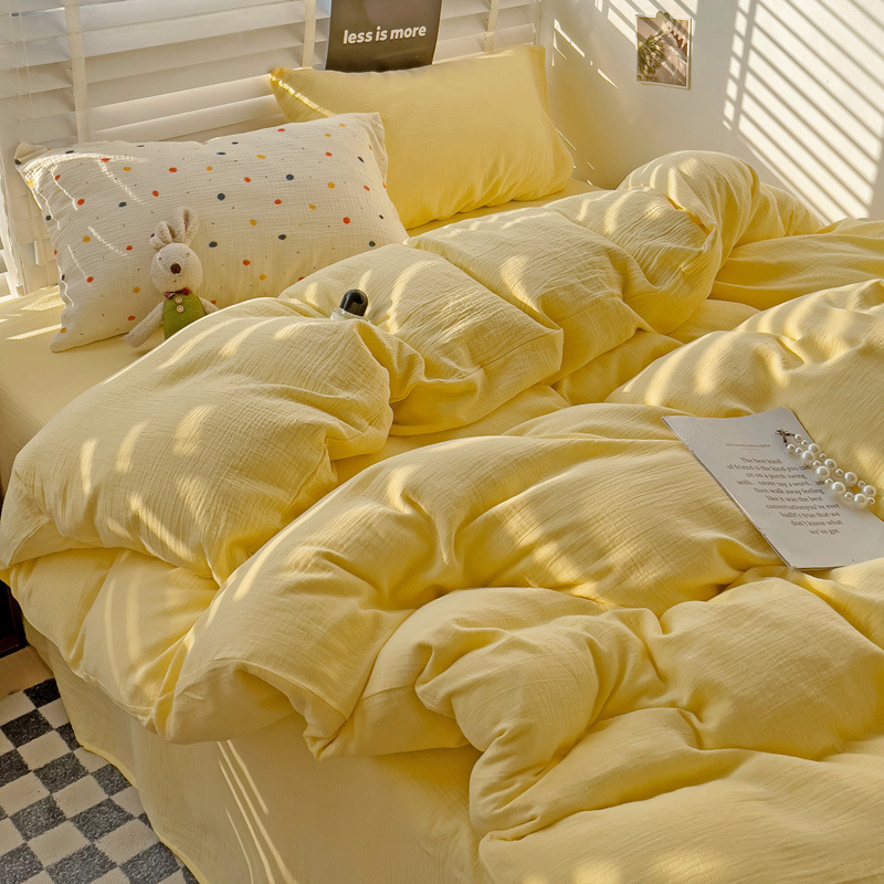 치즈 옐로우(노란색 베갯잇 2개) [매우 부드럽고 피부 친화적이며 알몸으로 자도 좋습니다]