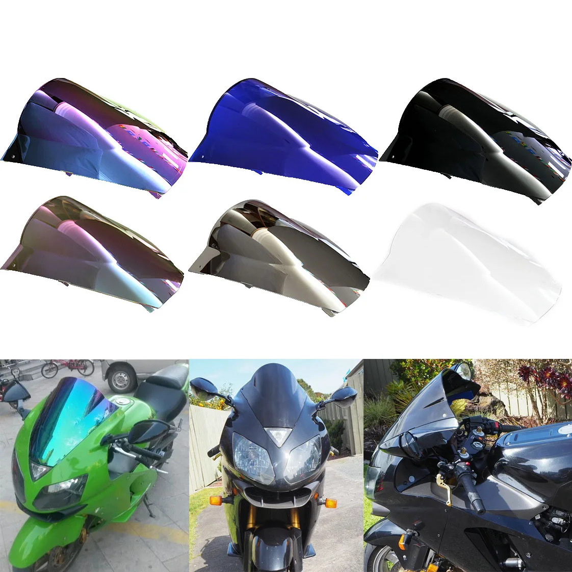 Suitable for Kawasaki Zx12R 2002-2005 Motorcycle Modified Front Windshield Front Windshield