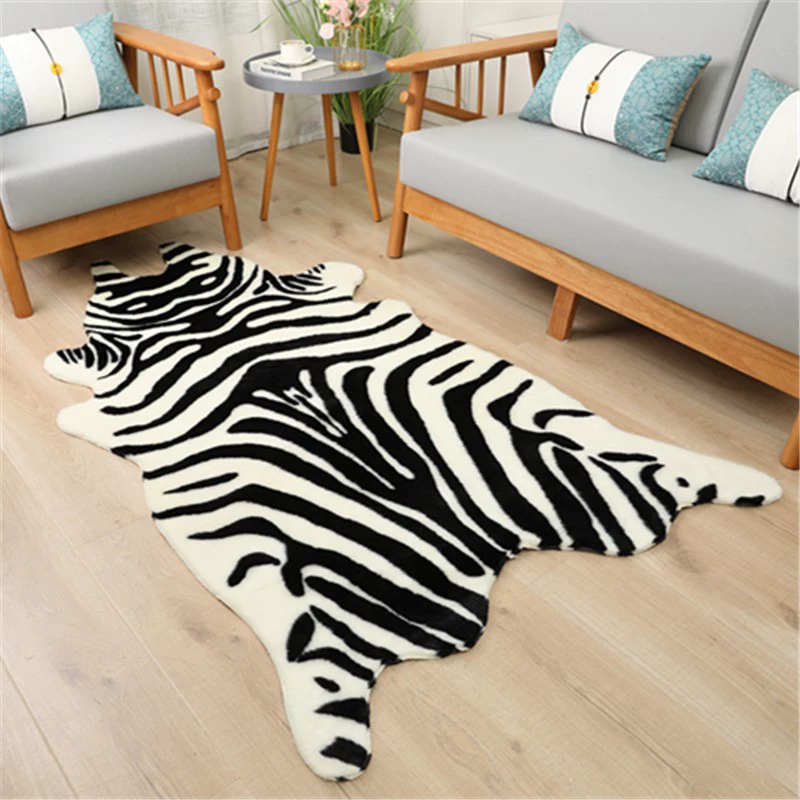 Современный минималистичный ковер для гостиной, кожаный zebra для спальни