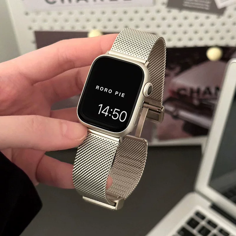 Подходит для ремешков AppleWatch 9s8 Magnetic Milanis IWATCH 8/7/6/5/4/3ultra2