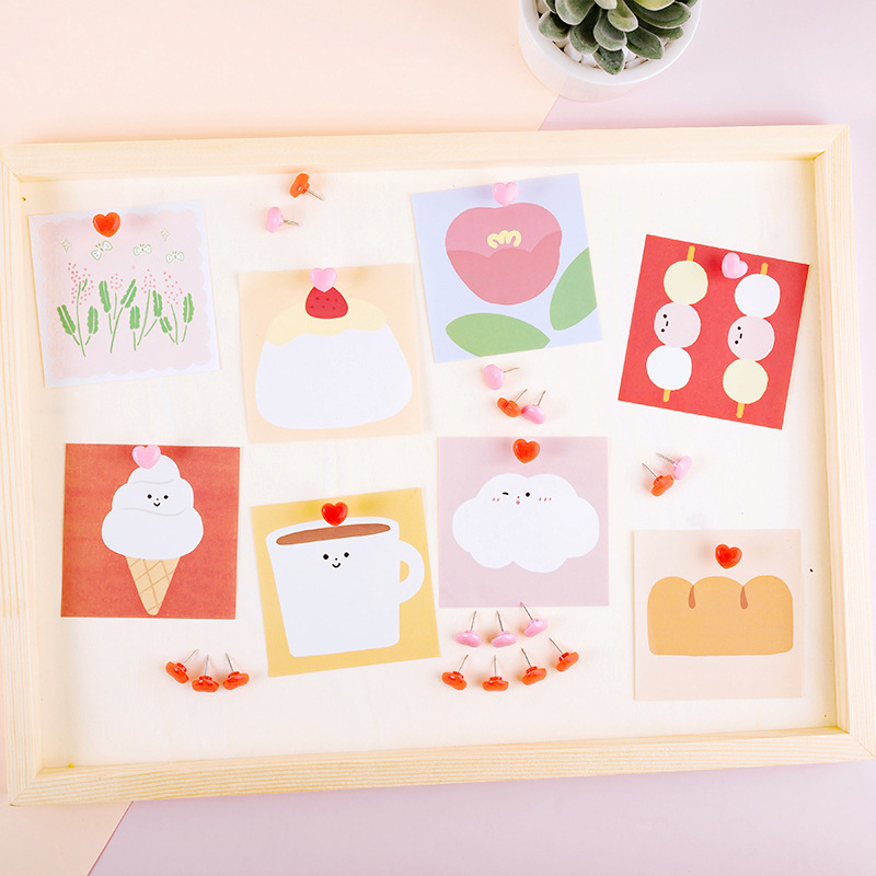 Explosiones transfronterizas ins rosa creativo corazón de corazón de melón pin de cabeza plana tablero de corcho foto mapa de pared pin en I