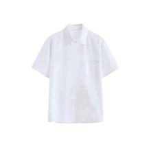 白衬衫男女学生学院风长短袖宽松百搭短袖白色夏季常规polo领衬衣