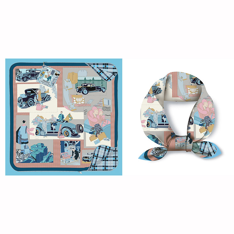 53cm bufandas mujeres moda verano Joker decorativo Cuello pequeño bufanda de pelo con bufanda delgada