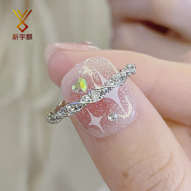 Wrap-Around Love River Ring for Women, Accessible Luxury Niche Design, High-End, Exquisite Plain Ring, Index Finger Ring, Fashionable and Simple Ring