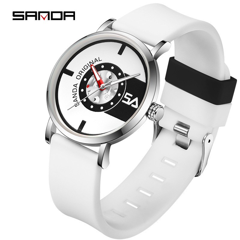 Sanda nuevo reloj electrónico Escala de silicona Roja En Línea 3217 moda estilo simple impermeable hombres y mujeres reloj