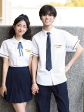 韩版南川中学生班服短衬衫校园校服套装女学院风毕业表演服有吊牌