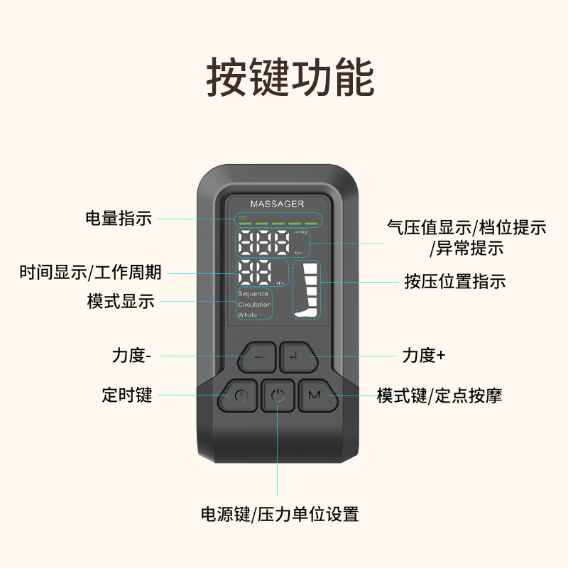 越境新品空気波脚マッサージ器充電気圧エアバッグ理学療法器家庭用電動マッサージ美脚器|undefined