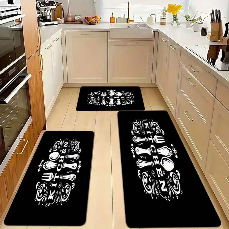 Cocina transfronteriza de tres piezas cojín de piso lavable barro de diatomas absorción de agua a prueba de aceite cojín de alfombra resbaladiza resistente a la suciedad cojín de pies