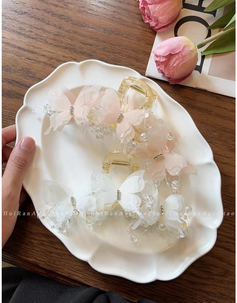 54g Weight Hair Claws Hair Accessories Type 1 Piece Quantity Date, Tea Party Occasion Plastic, Resin, Mixed materials Material Butterfly Pattern All Seasons Season Women's Gender Lady, Sweet Style Lady Sweet Women's Butterfly Plastic Resin Mixed Materials Hair Claws 8