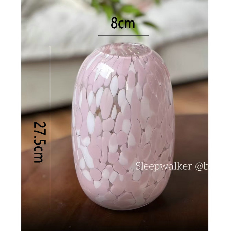 Luz de lujo insti gran tamaño de vasija de vidrio estampado de leopardo de alto nivel de flores hidropónicas ricas ornamentos de bambú y nieve